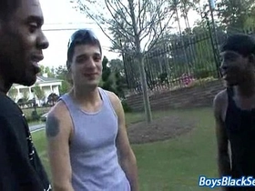 Blacks on boys - gay hardcore interracial porn movie 19