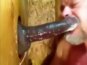 Eating black cum gloryhole