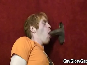 Gay interracial handjob and dick sucking party