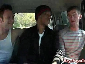 Nasty black dude fuck white boy bareback style 15