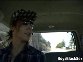Blacks on boys - gay bareback interracial fuck scene 09