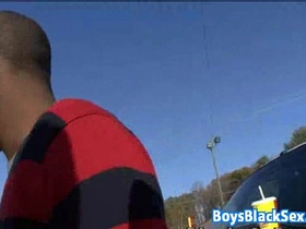 Muscular blacg gay dude fuck white twink with his bbc 13